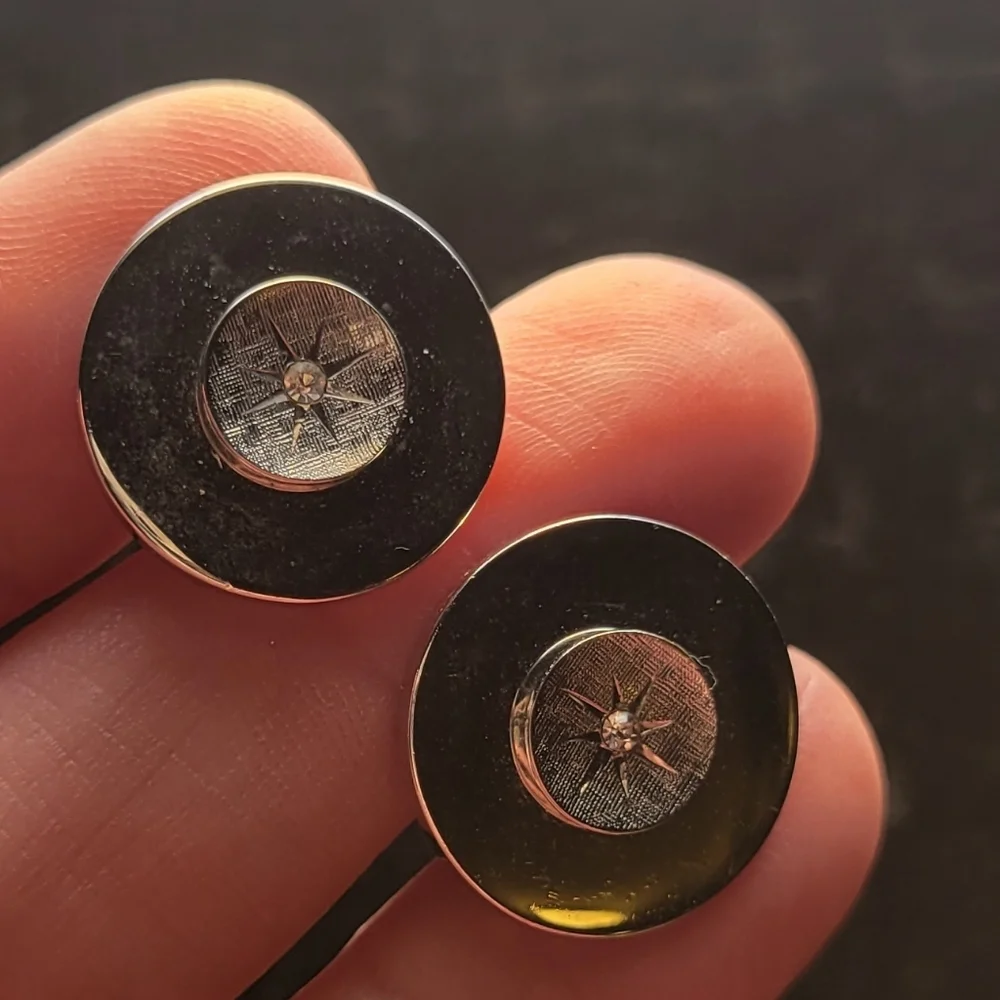 Elegant Silver Tone Starburst Cufflinks